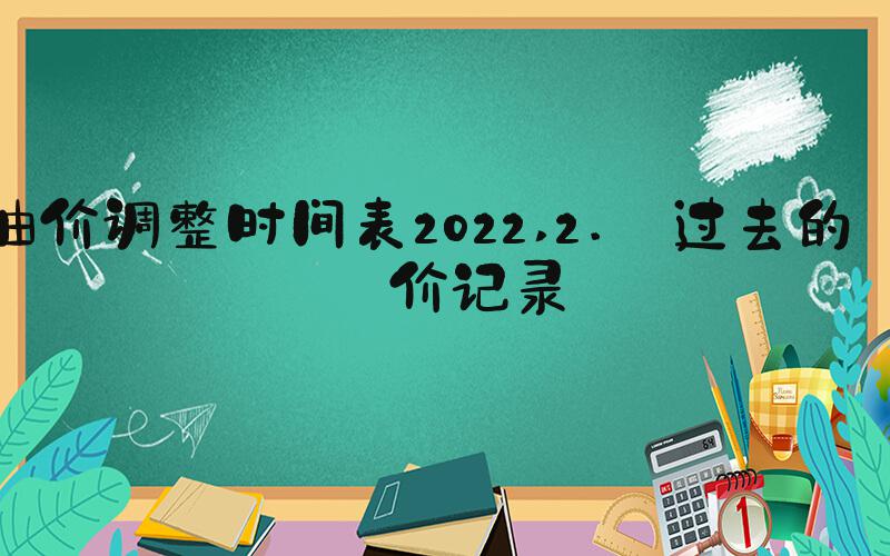 油价调整时间表2022 2. 过去的调价记录